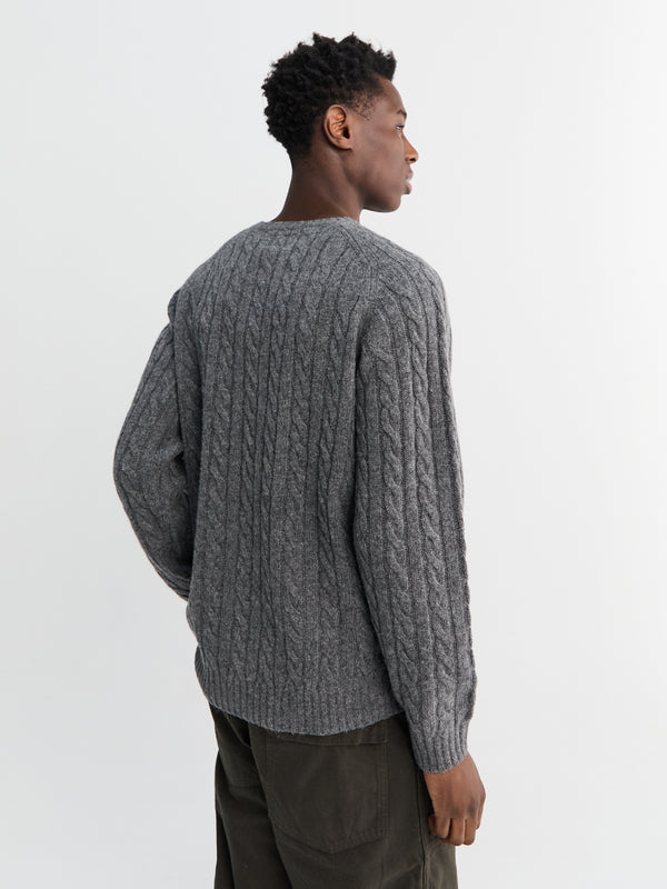 Stoy Crew Cable 5G Knitwear In Grey