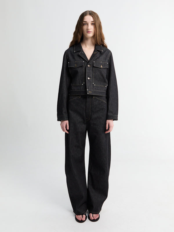 Stoy Cropped Blouson With Studs In Slate