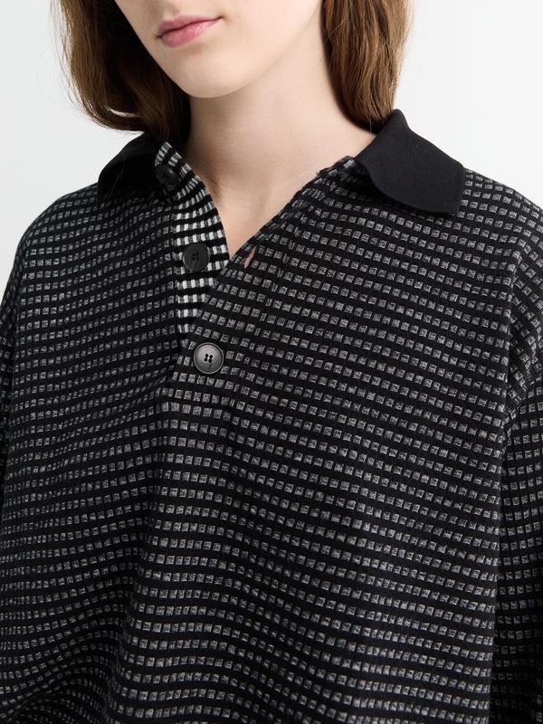 Stoy Cropped Polo In Black Check