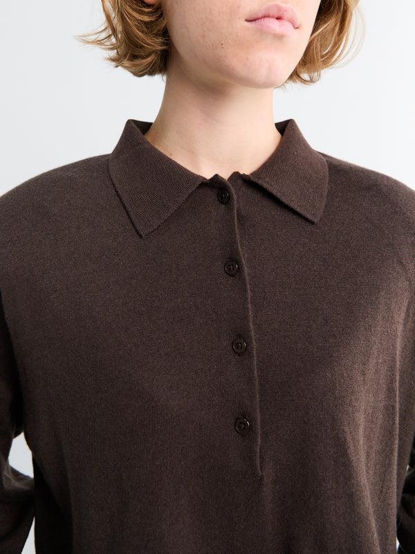 Stoy Croydon Padded Knit Polo In Brown