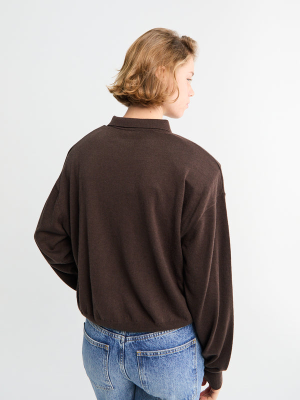 Stoy Croydon Padded Knit Polo In Brown