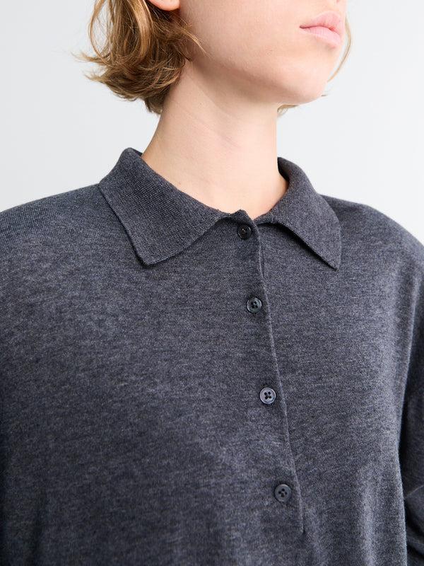 Stoy Croydon Padded Knit Polo In Grey