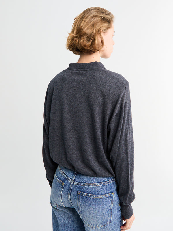 Stoy Croydon Padded Knit Polo In Grey