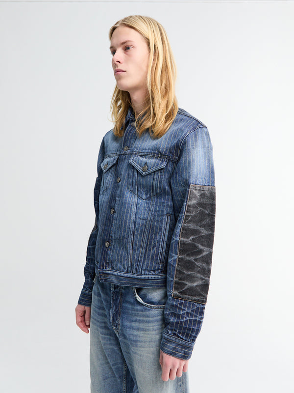 Stoy Denim Jacket In Blue And Black