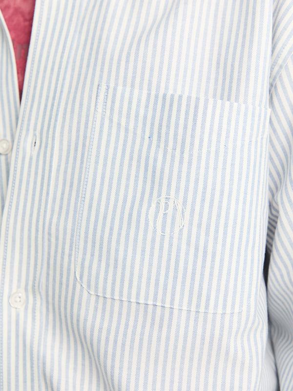 Stoy Deuce Oxford Shirt In Light Blue Stripes