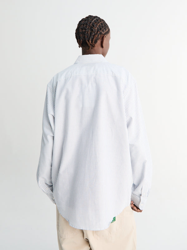 Stoy Deuce Oxford Shirt In Light Blue Stripes