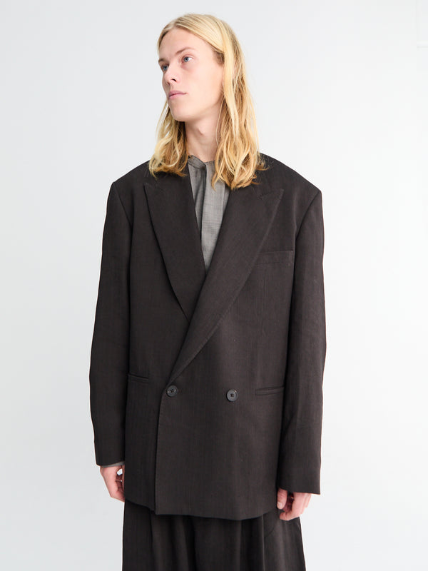 Stoy Double Breasted Tailored Jacket In Espresso
