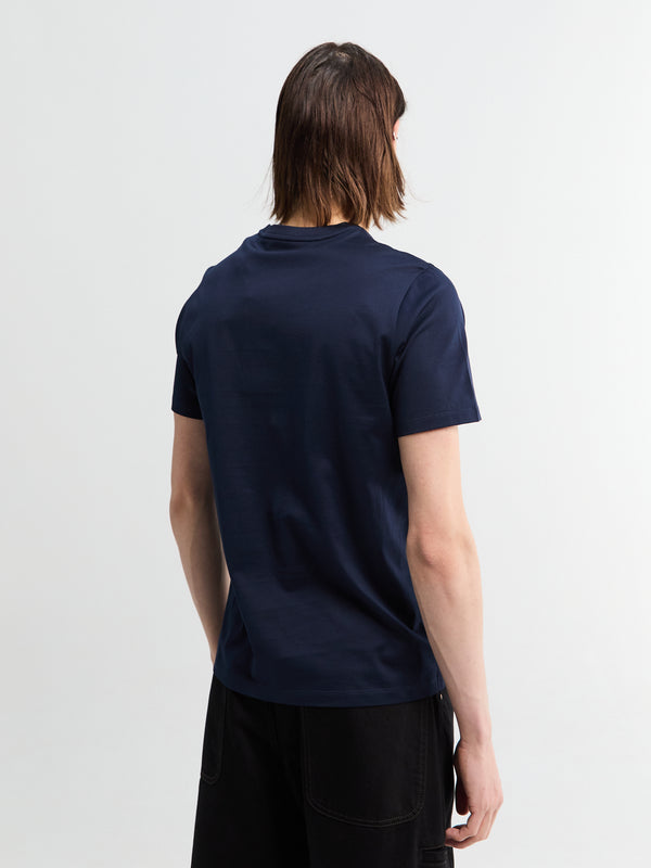 Stoy Double Logo Patch Cotton T-Shirt In Navy