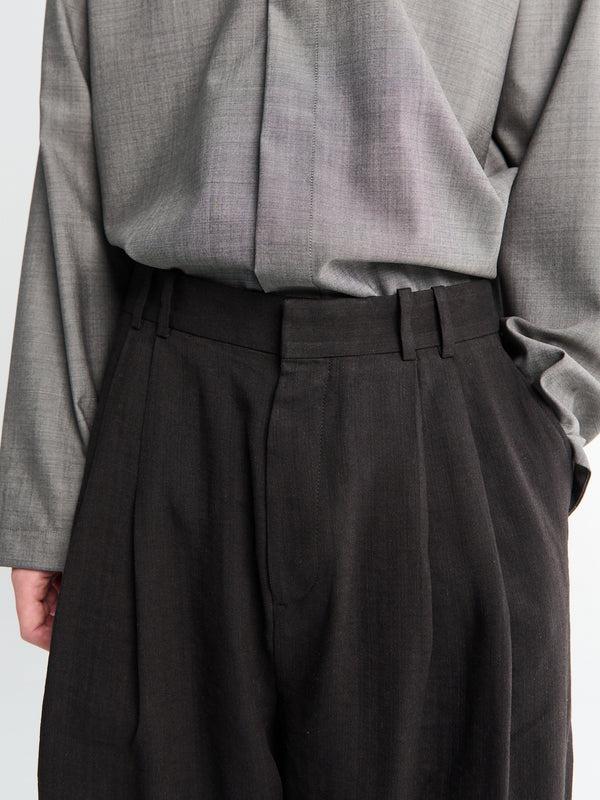 Stoy Double Pleat Volume Pants In Espresso