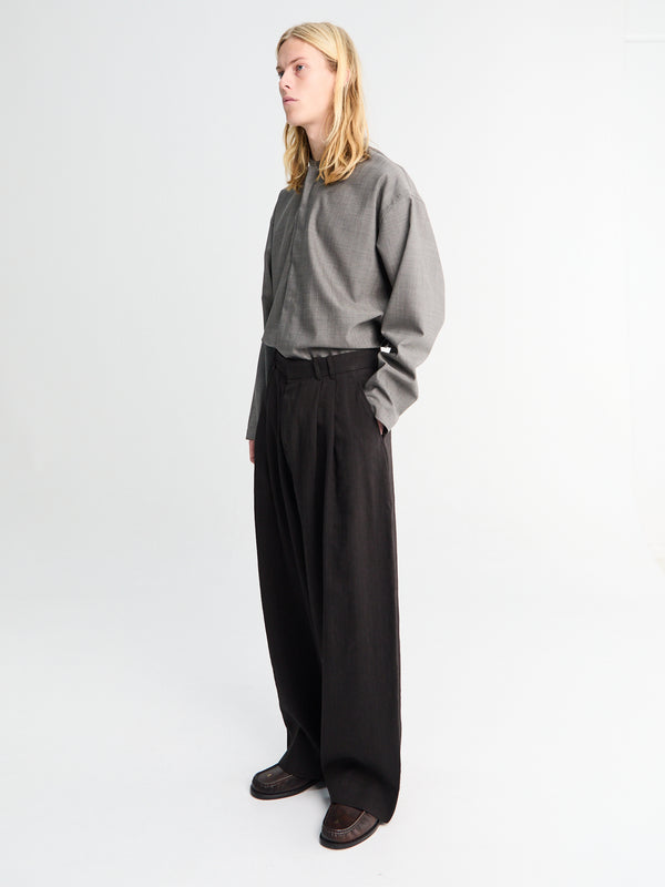 Stoy Double Pleat Volume Pants In Espresso