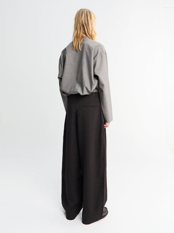 Stoy Double Pleat Volume Pants In Espresso