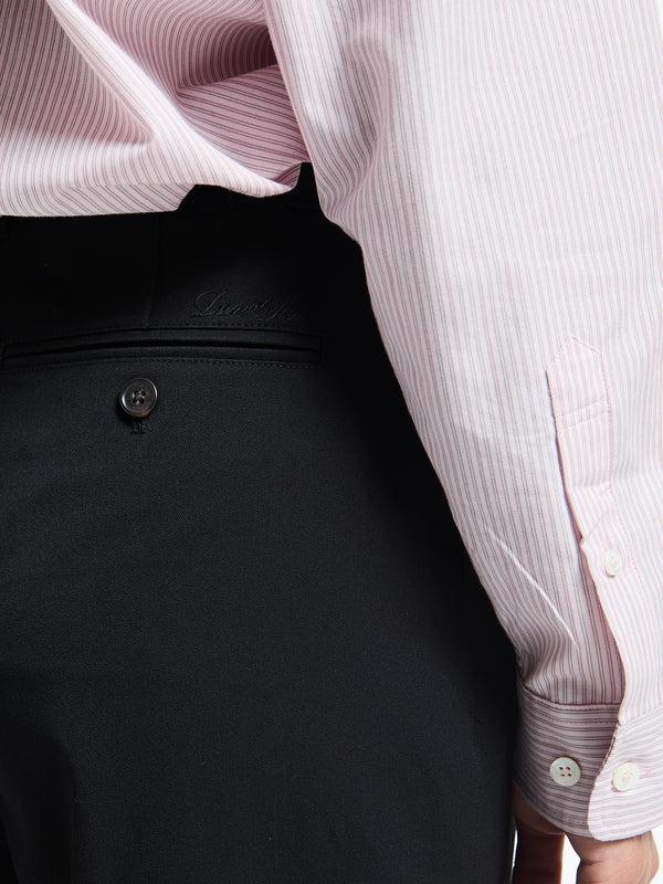 Stoy Double Pleated Wide Slacks In Black