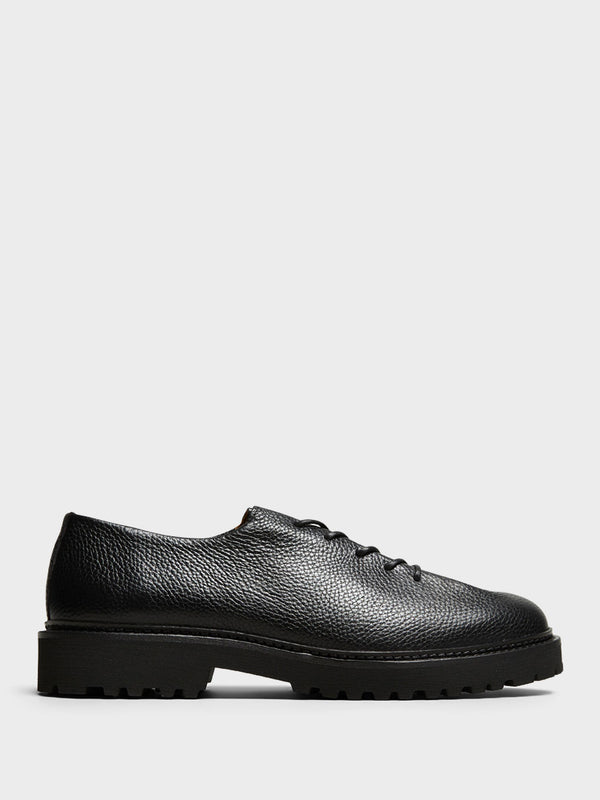 stoy Edouard Lug Derby in Grained Black