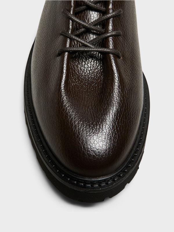 Stoy Edouard Lug Derby In Grained Ebano