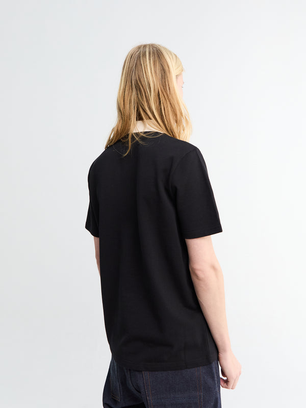 Stoy Embroidered Polo Shirt In Black