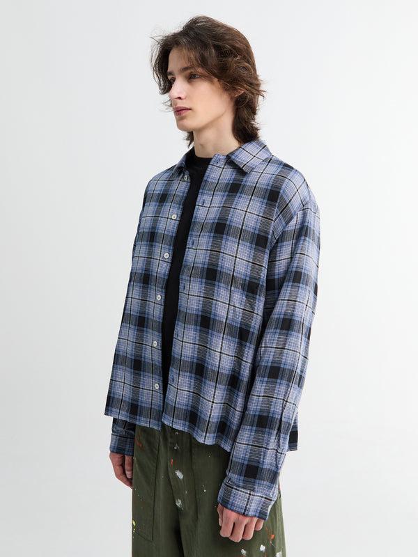 Stoy Fannel Blue Shirt In Blue Denim