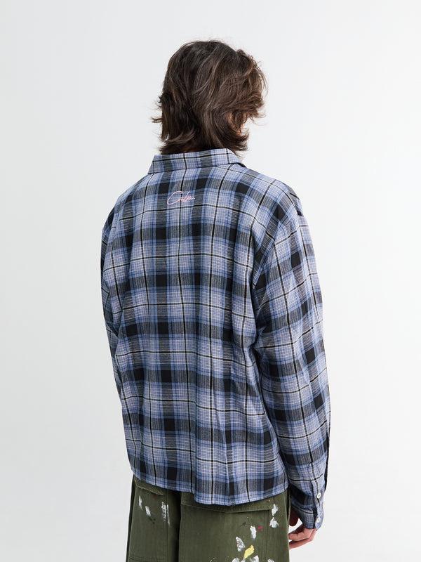 Stoy Fannel Blue Shirt In Blue Denim