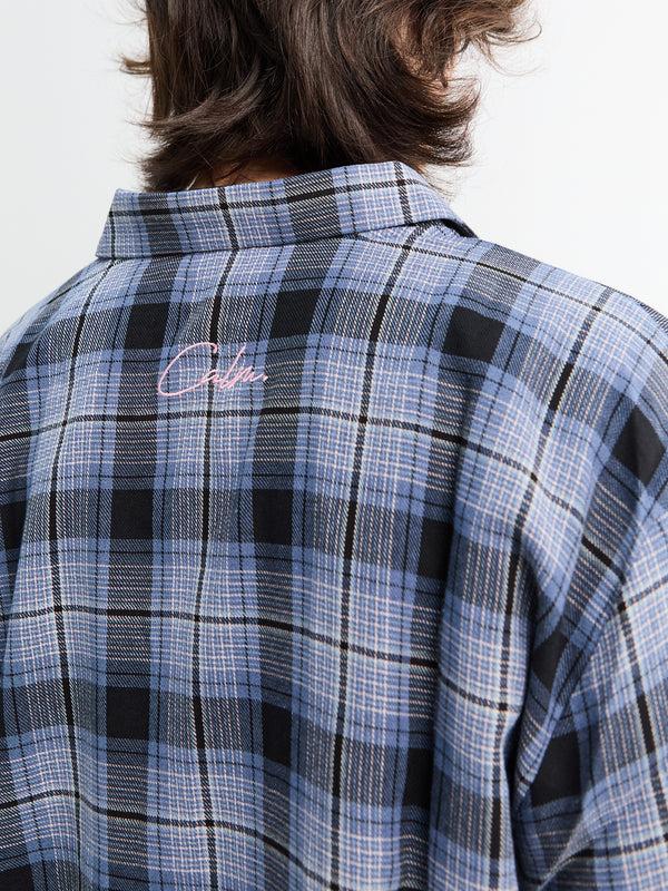 Stoy Fannel Blue Shirt In Blue Denim