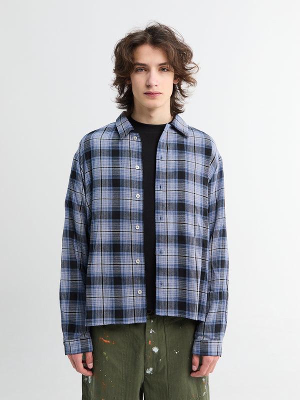 stoy Fannel Blue Shirt in Blue Denim