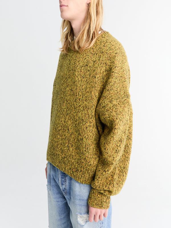 Stoy Flecked Knit Sweater In Yellow