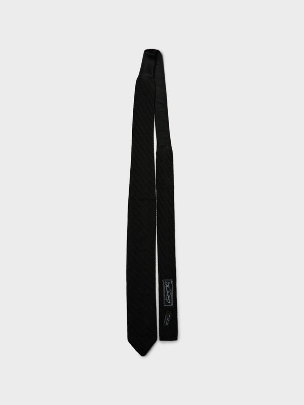 Stoy Formal Tie In Black Knitted Stripe