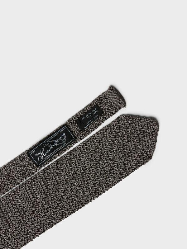 Stoy Formal Tie In Grey Open Knit