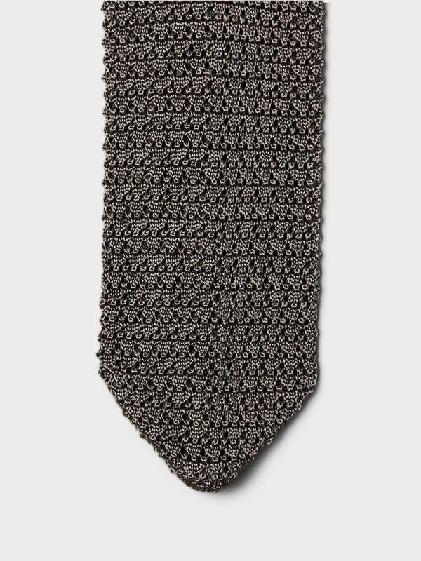Stoy Formal Tie In Grey Open Knit