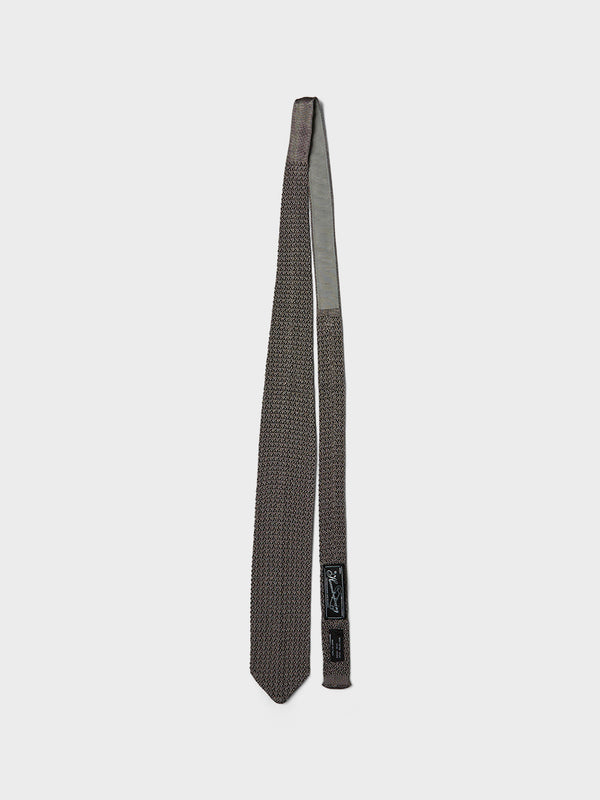 stoy Formal Tie in Grey Open Knit