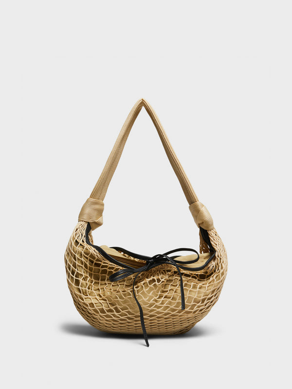 stoy Fortune Croissant Filt Bag in Light Beige