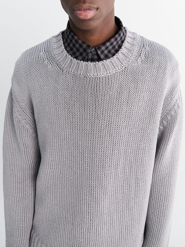 Stoy Frederik Cotton Sweater In Grey Melange