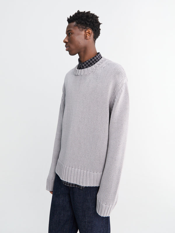 stoy Frederik Cotton Sweater in Grey Melange