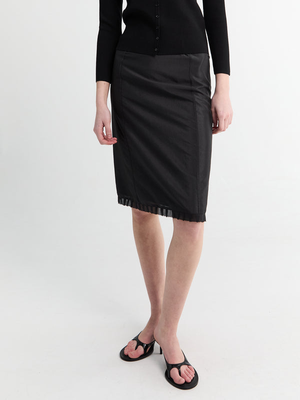 Stoy H-Line Laced Midi Skirt In Black