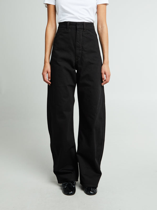 Stoy High Waisted Curved Pants In Black