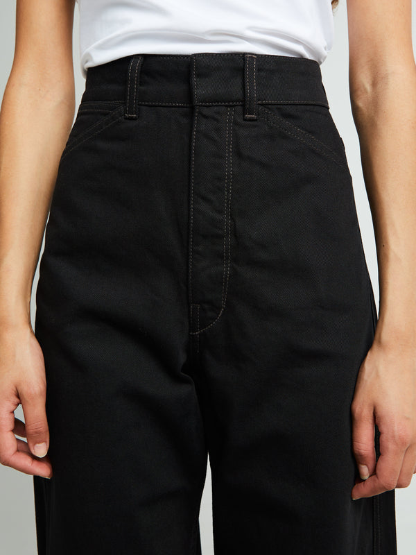 Stoy High Waisted Curved Pants In Black