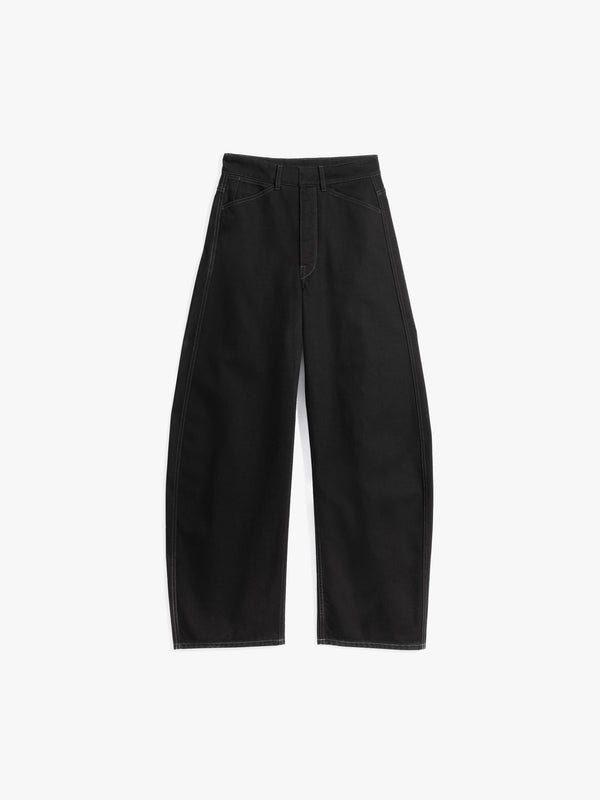 stoy High Waisted Curved Pants in Black