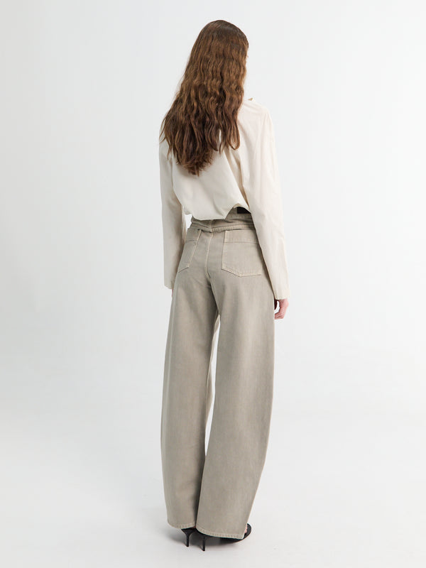 Stoy High Waisted Curved Pants In Moonstone