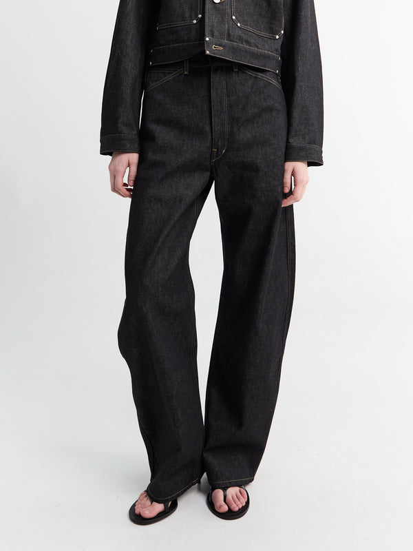 Stoy High Waisted Curved Pants In Slate