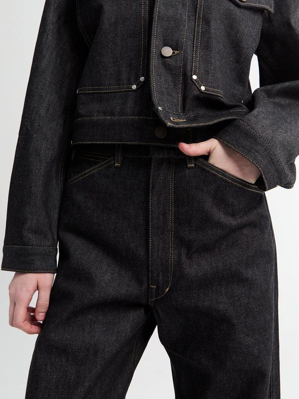 Stoy High Waisted Curved Pants In Slate