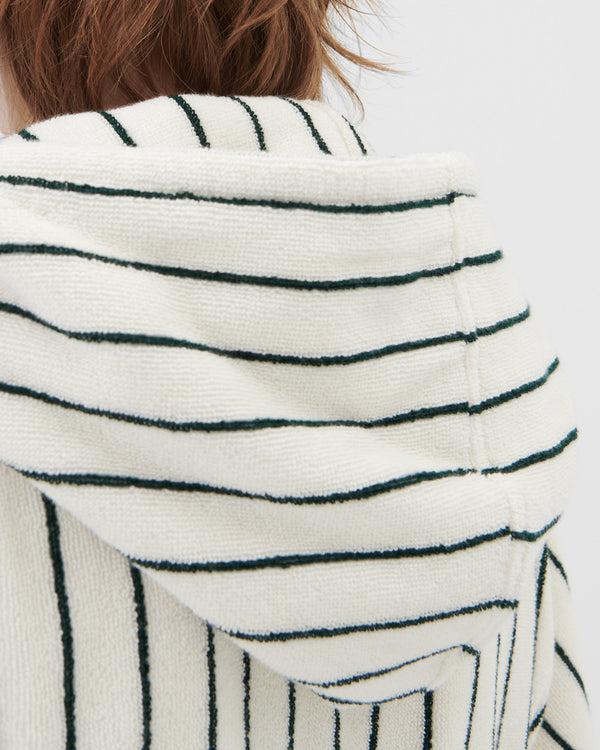 Stoy Hooded Bathrobe In Racing Green