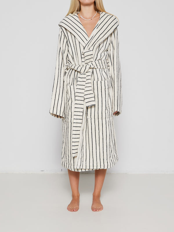 Stoy Hooded Bathrobe In Racing Green