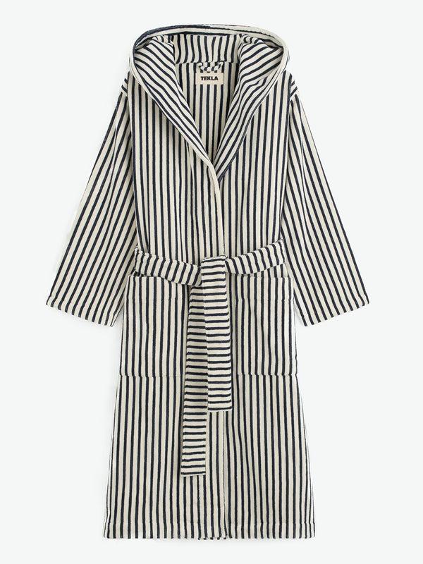 stoy Hooded Bathrobe in Sailor Stripes
