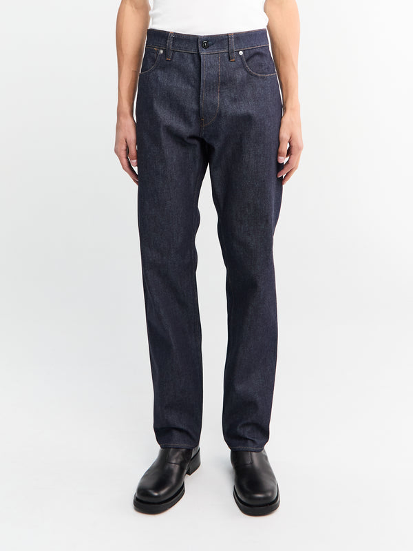 Stoy J100005 Indigo Denim Trousers In Blue Raw