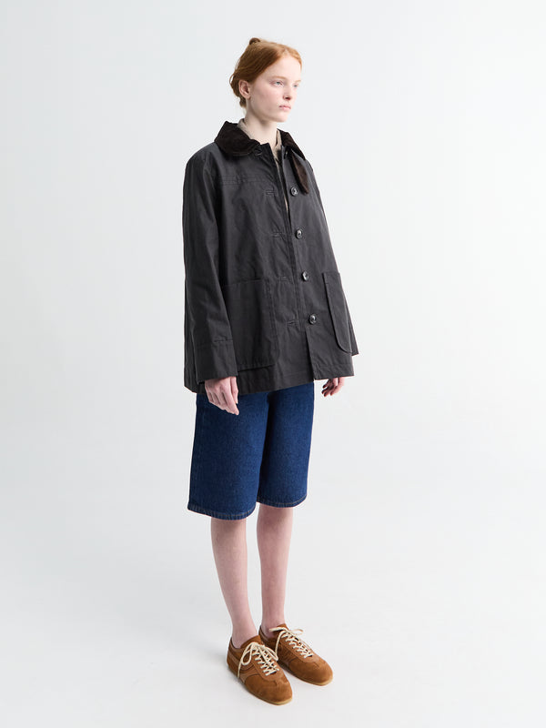 Stoy Jamie Jacket Ripstop Oilskin In Antracite