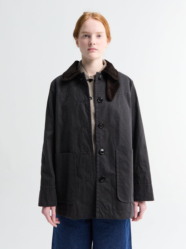 stoy Jamie Jacket Ripstop Oilskin in Antracite