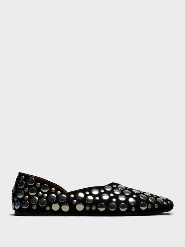 stoy Jane Flat with Studs in Black