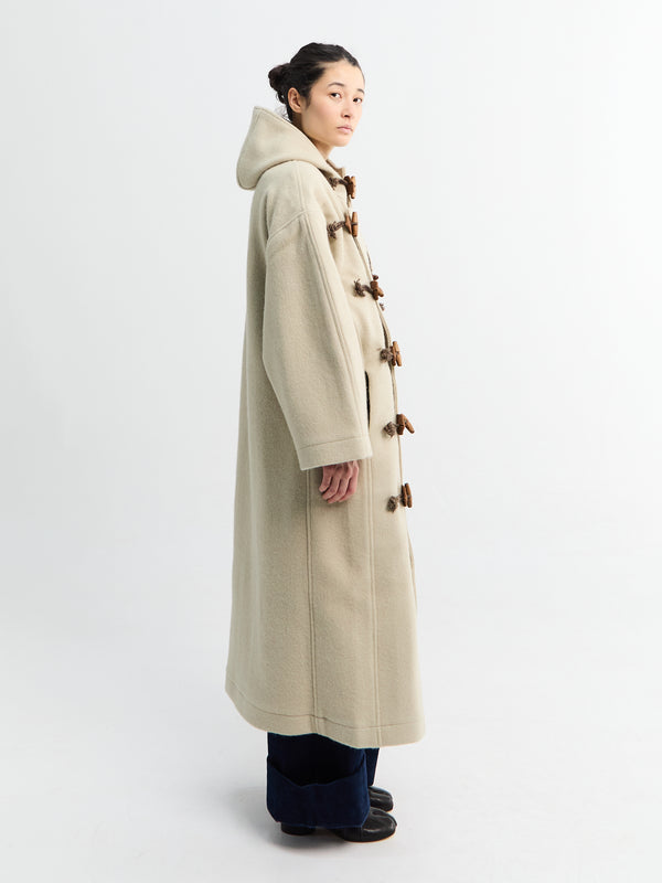Stoy Klippan Boiled Wool Duffle Coat In Oatmeal