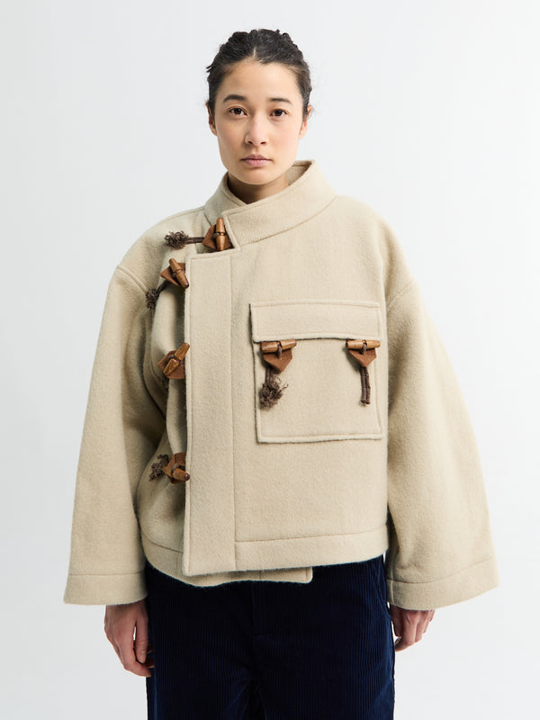 Stoy Klippan Boiled Wool Jacket In Oatmeal