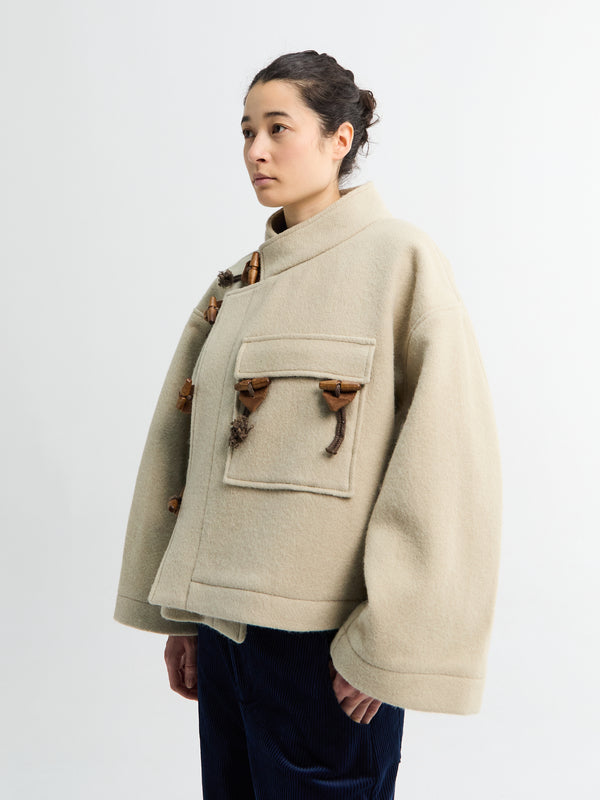 Stoy Klippan Boiled Wool Jacket In Oatmeal