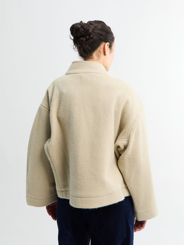 Stoy Klippan Boiled Wool Jacket In Oatmeal