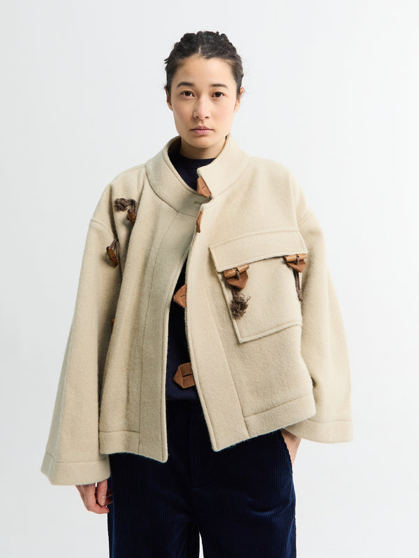 stoy Klippan boiled wool jacket in Oatmeal